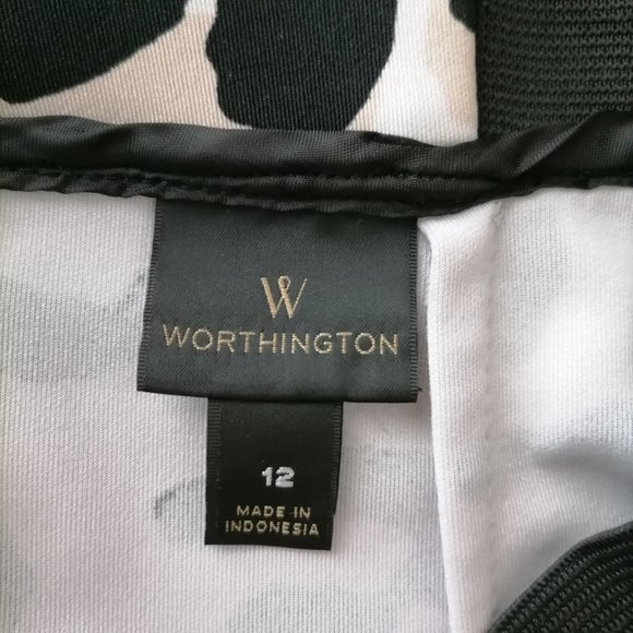 Worthington Womens White Black Cheetah Print Straight & Pencil Skirt Size 12 - Picture 5 of 6